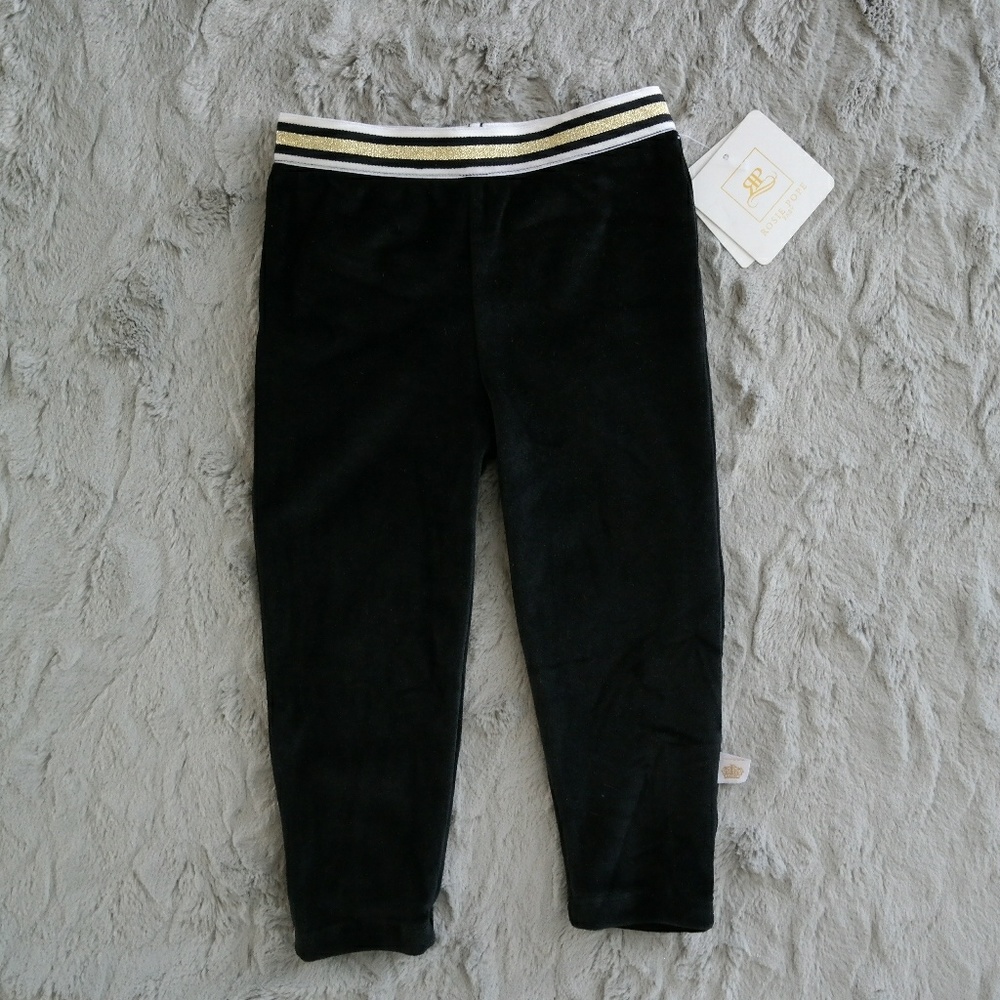 Rosie Pope Baby Black Velvet Leggings 18 Months
